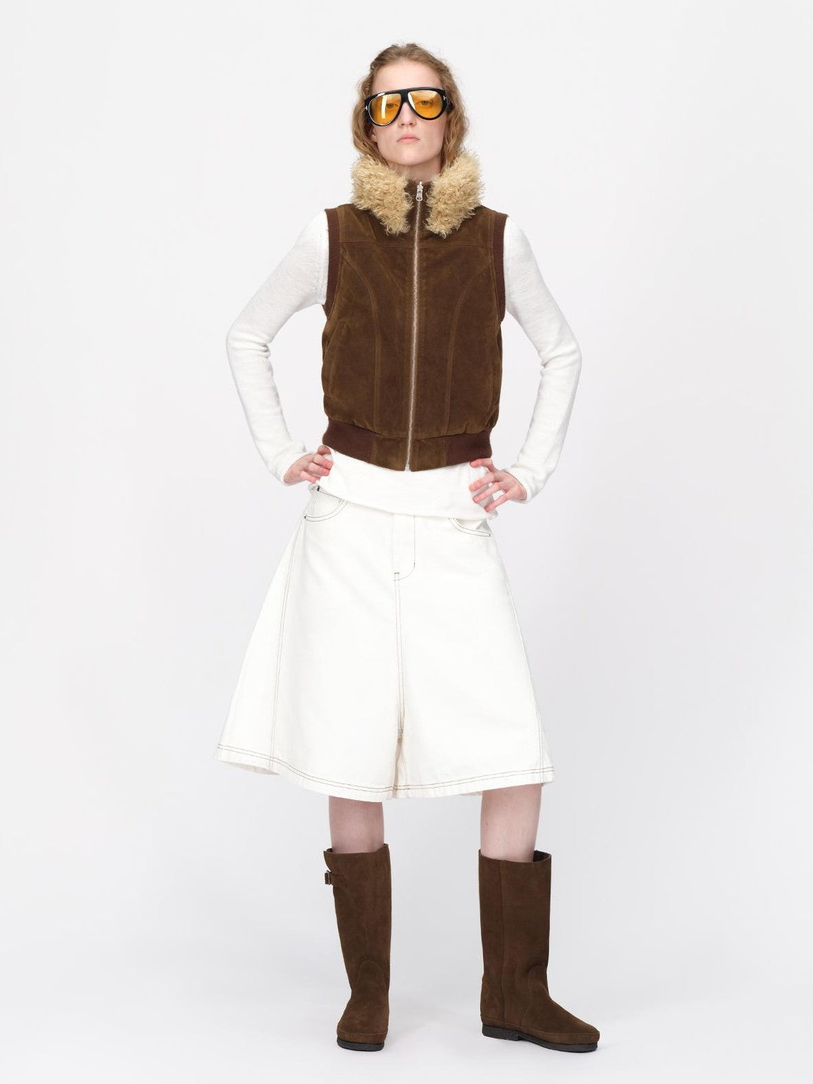RUN TO THE FUTURE Reversible Teddy Fleece Zip Up Stand Collar Women&