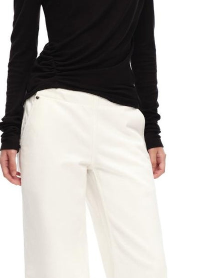 RUN TO THE FUTURE Ruched Asymmetric Off Shoulder Lyocell Wool Women&