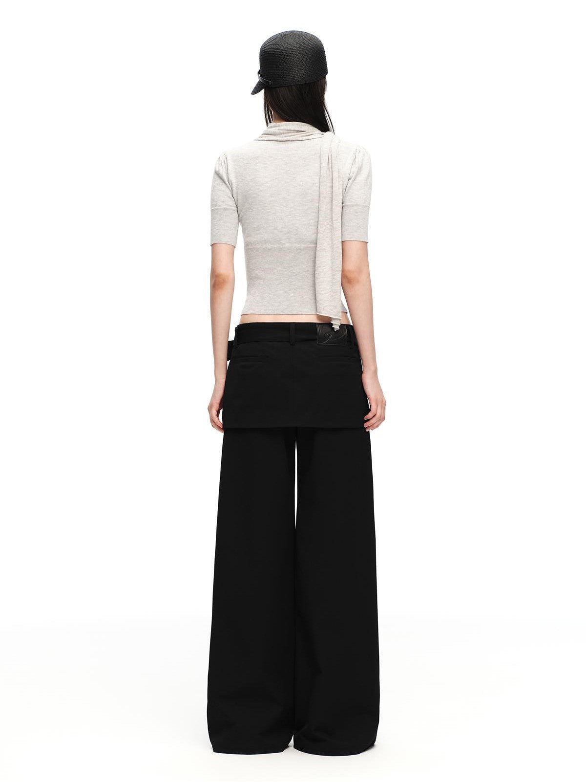 RUN TO THE FUTURE Scarf Neck High Neck Cropped Slim Women&