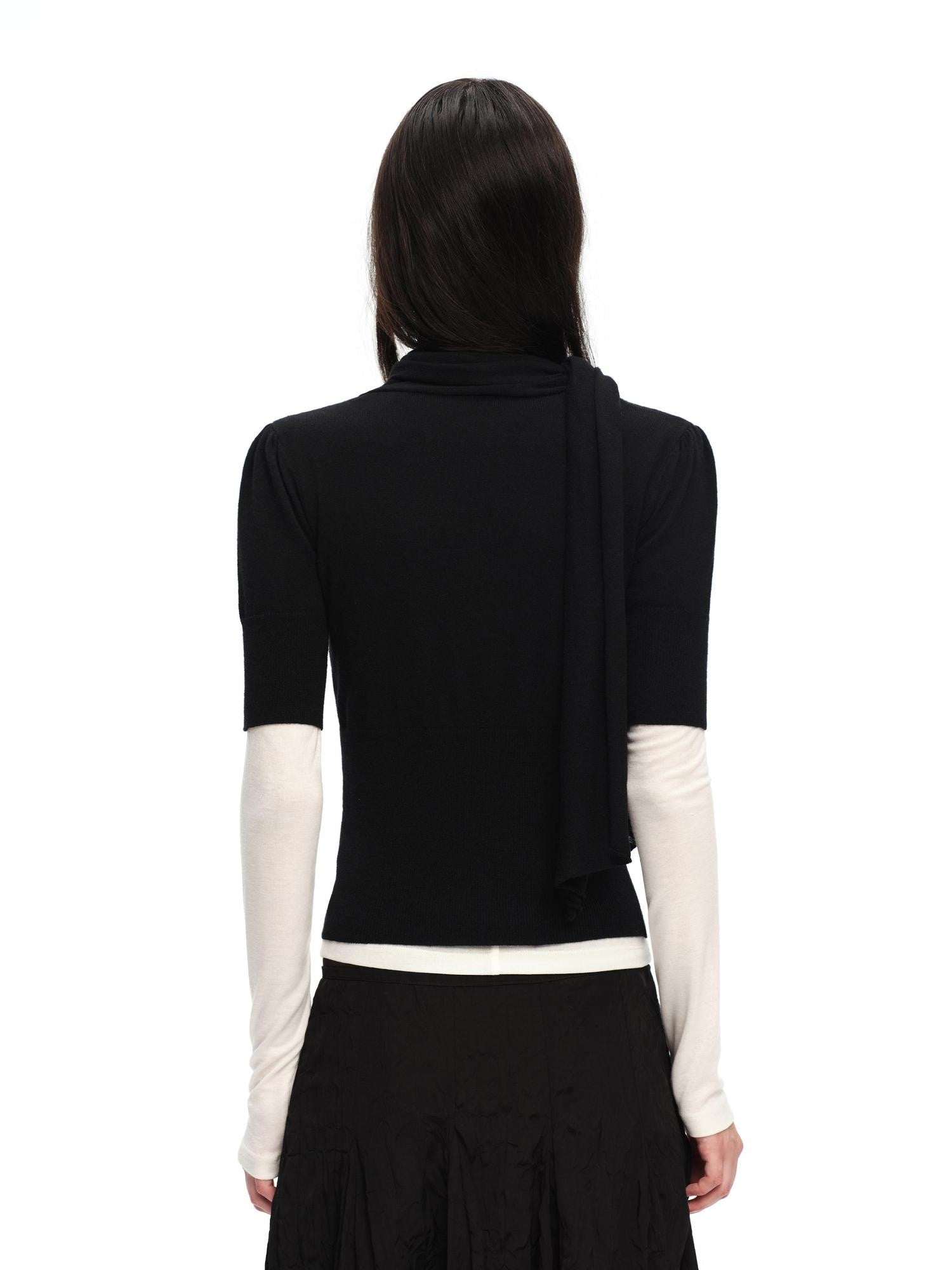 RUN TO THE FUTURE Scarf Neck High Neck Cropped Slim Women&