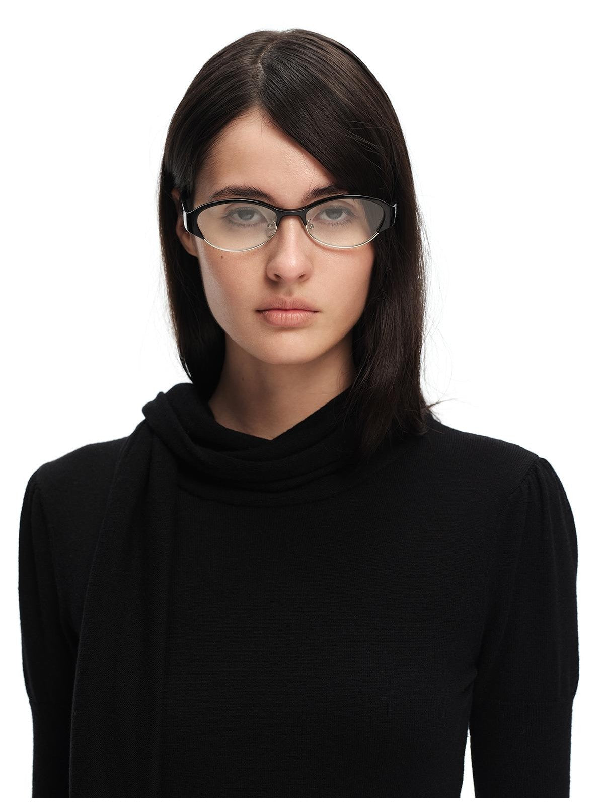 RUN TO THE FUTURE Scarf Neck High Neck Cropped Slim Women&