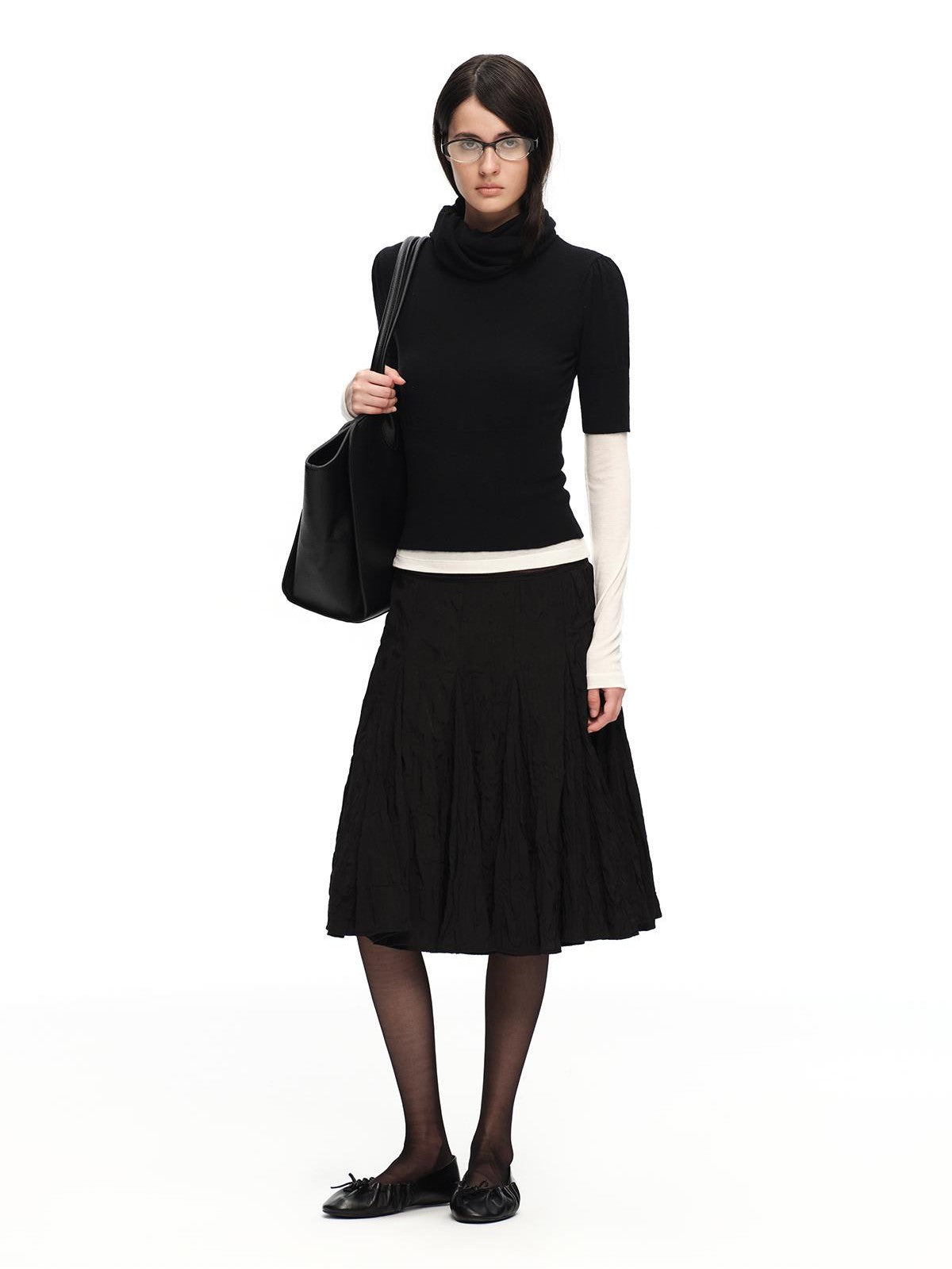 RUN TO THE FUTURE Scarf Neck High Neck Cropped Slim Women&
