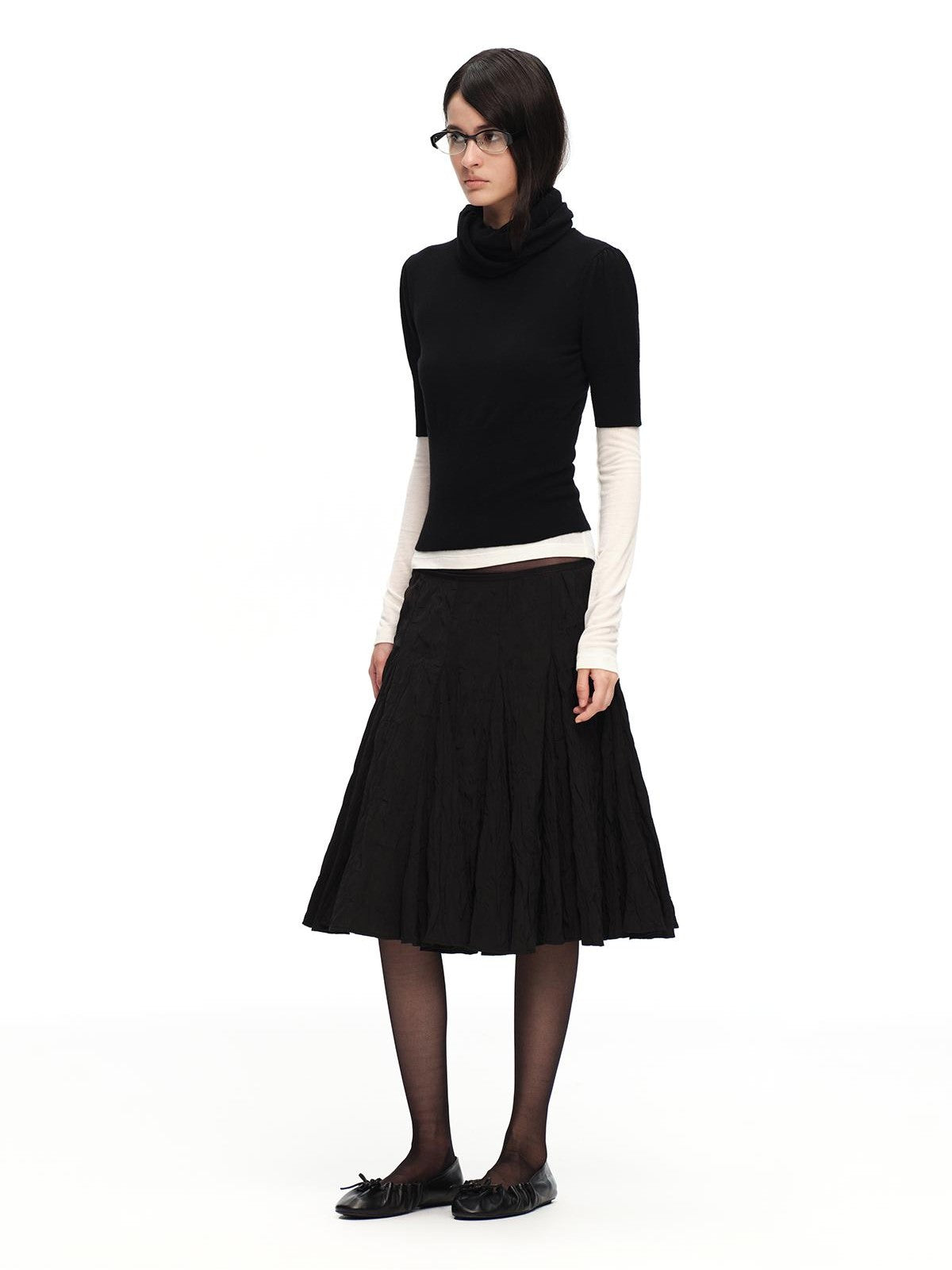 RUN TO THE FUTURE Scarf Neck High Neck Cropped Slim Women&