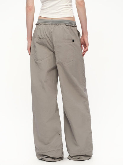 RUN TO THE FUTURE Silver Gray Quick Dry Cargo Drawstring Women&