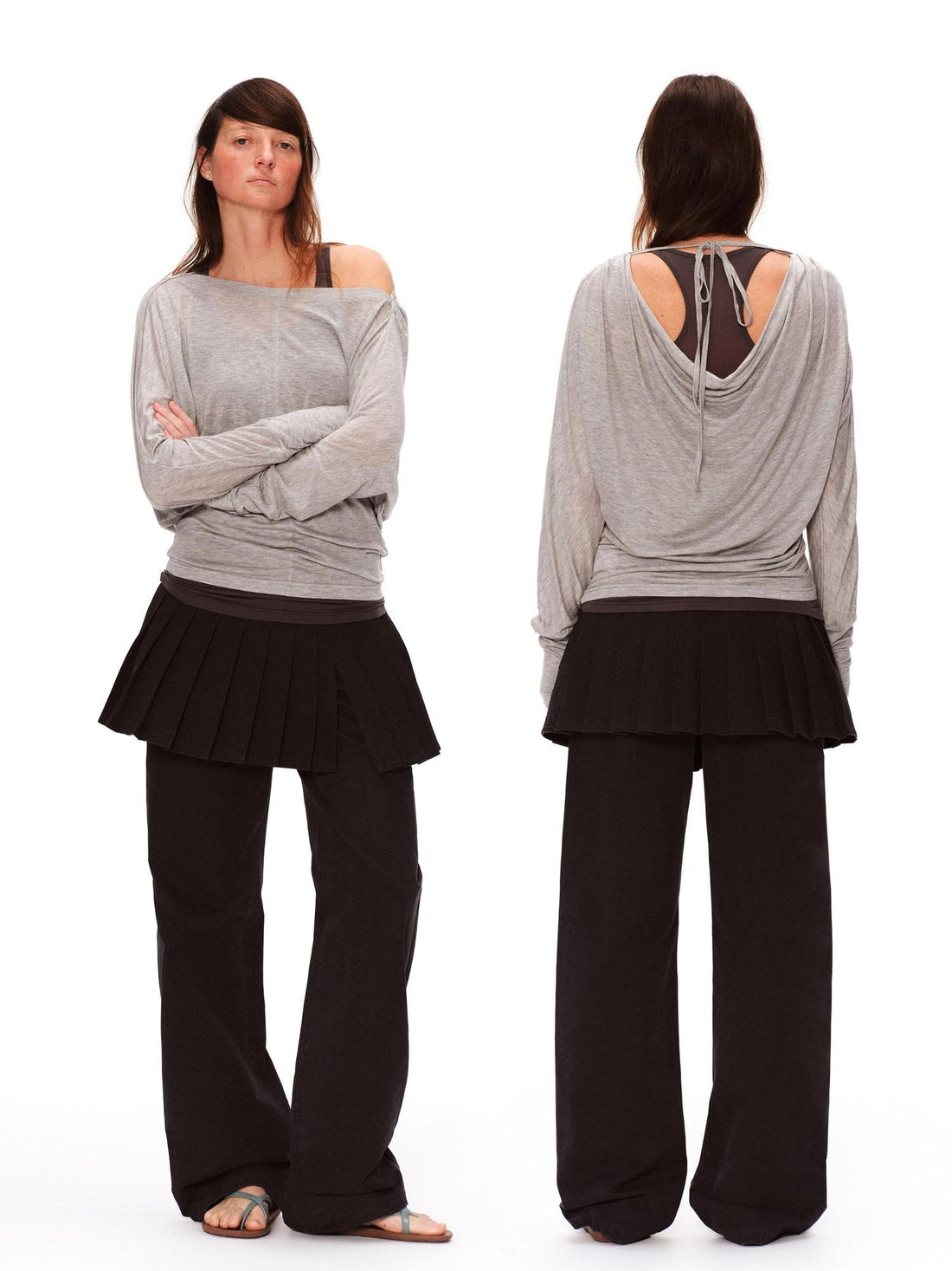 RUN TO THE FUTURE Skin Friendly Breathable Lyocell Batwing Loose Fit Women Long Sleeve T-Shirts