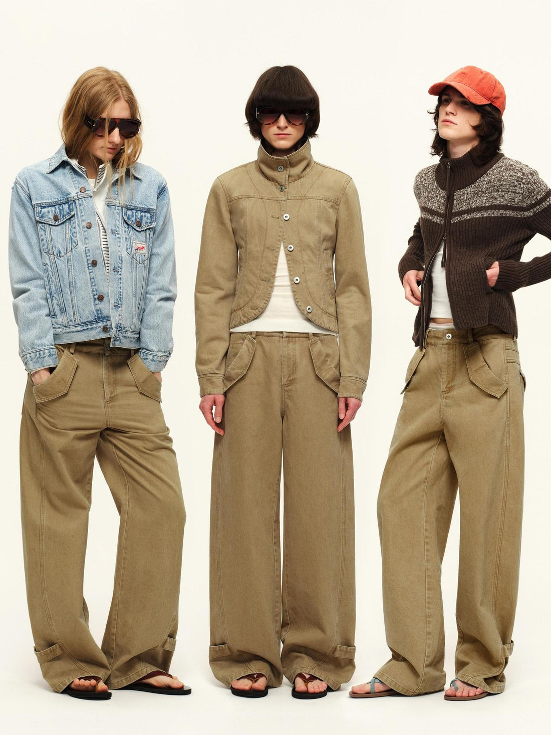 RUN TO THE FUTURE Slim Tailored Mid Rise Casual Fitted Women Two Piece Brown Straight Pants