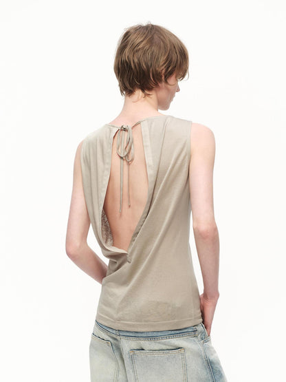 RUN TO THE FUTURE Snowflake Texture Open Back Sleeveless Women&
