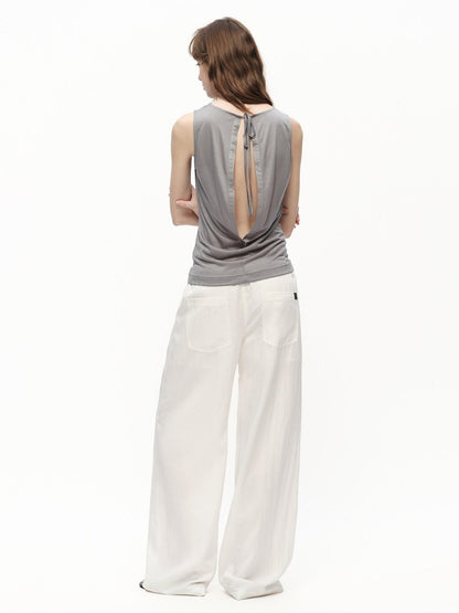 RUN TO THE FUTURE Snowflake Texture Open Back Sleeveless Women&