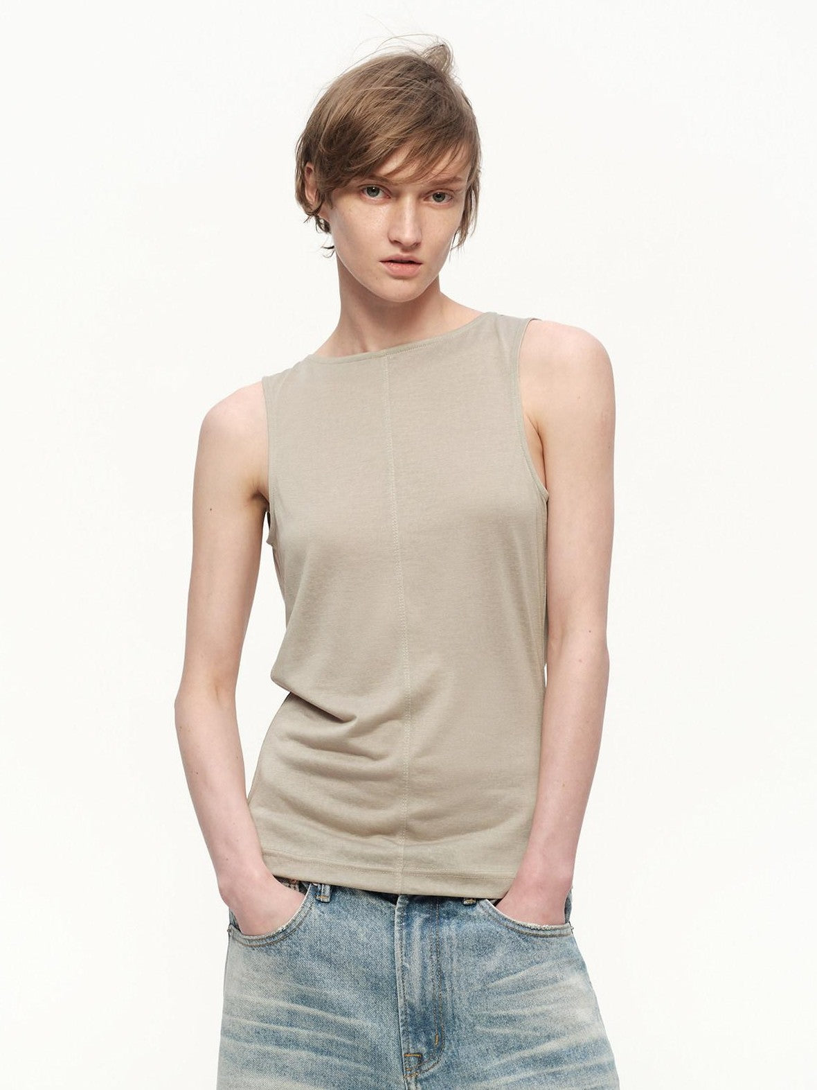 RUN TO THE FUTURE Snowflake Texture Open Back Sleeveless Women&