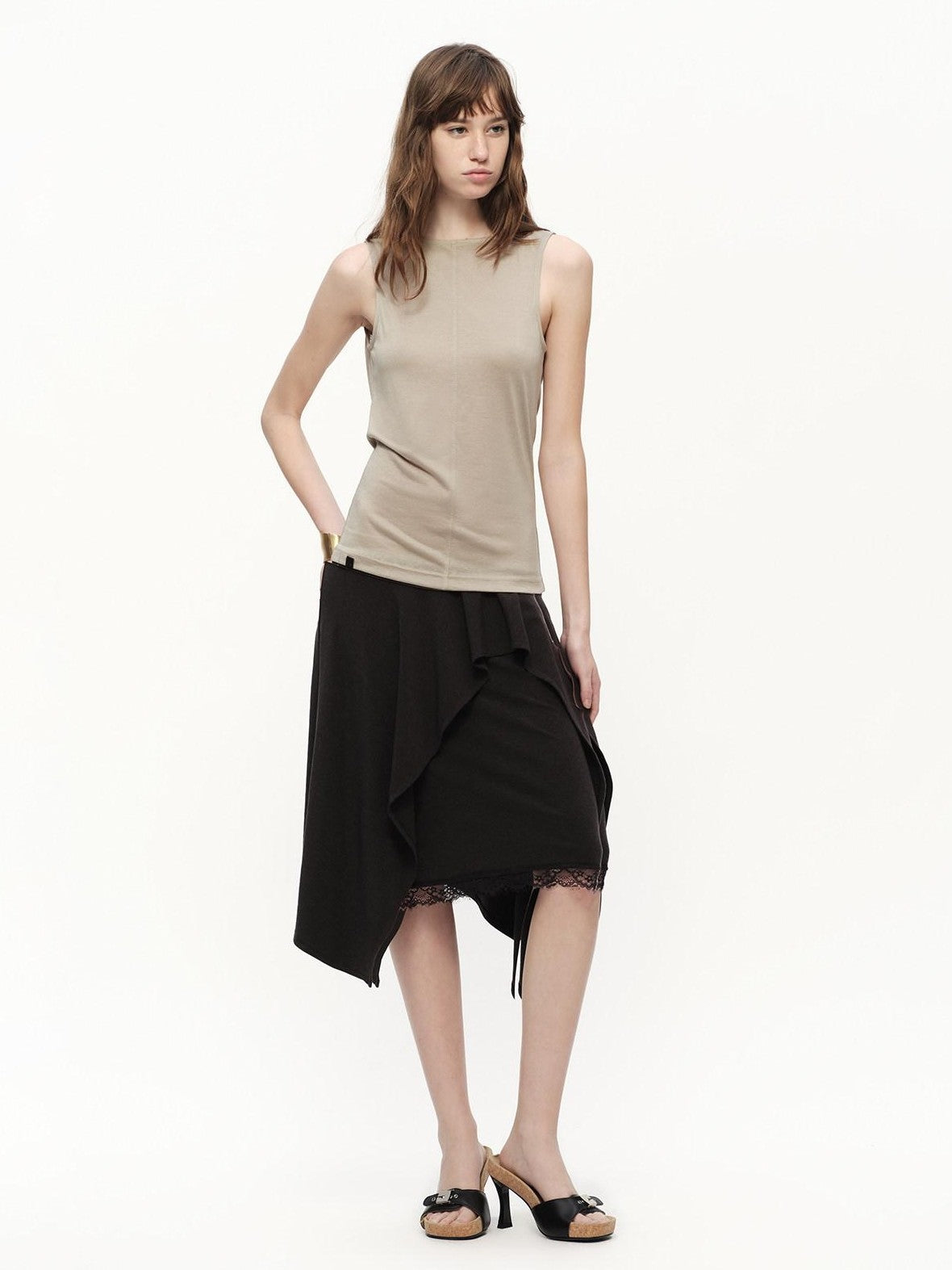 RUN TO THE FUTURE Snowflake Texture Open Back Sleeveless Women&