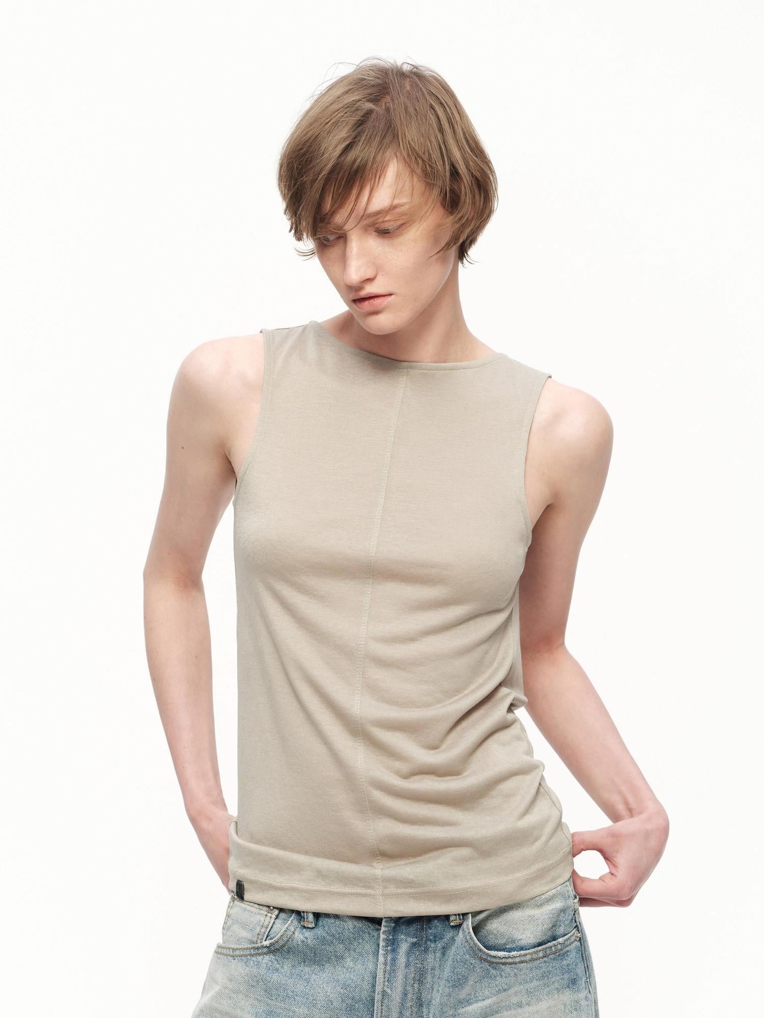 RUN TO THE FUTURE Snowflake Texture Open Back Sleeveless Women&