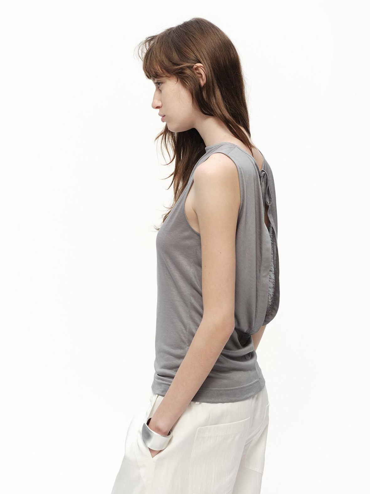 RUN TO THE FUTURE Snowflake Texture Open Back Sleeveless Women&