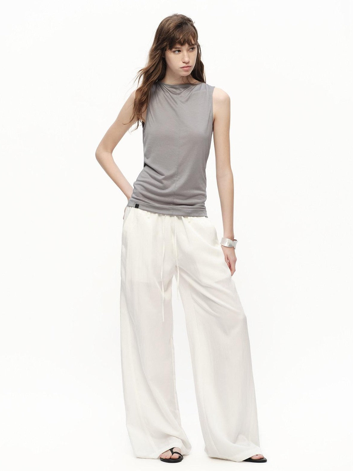 RUN TO THE FUTURE Snowflake Texture Open Back Sleeveless Women&
