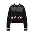 RUN TO THE FUTURE Soft Anti Pilling Vintage Slim Hooded Zip Plaid Jacquard Women Knit Cardigans