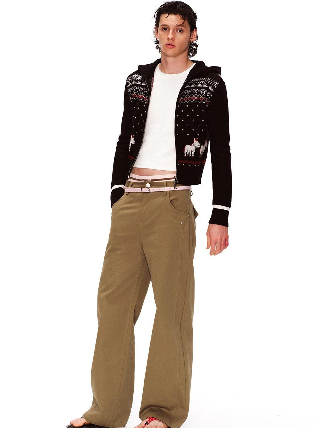 RUN TO THE FUTURE Soft Anti Pilling Vintage Slim Hooded Zip Plaid Jacquard Women Knit Cardigans