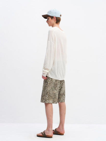 RUN TO THE FUTURE Soft Breathable Loose Crochet V-neck Women Star White Long Sleeve T-Shirts