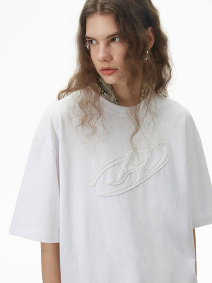 RUN TO THE FUTURE Soft Cotton Loose Crew Neck Unisex Solid White Pink Short Sleeve T-Shirts