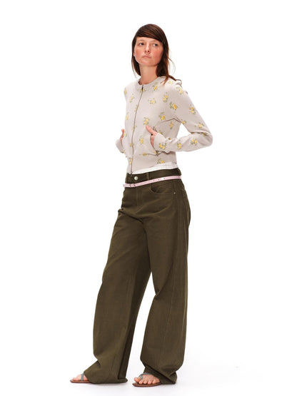 RUN TO THE FUTURE Soft Cotton Slim Fit Zip Front Floral Womens Casual Sweatshirts