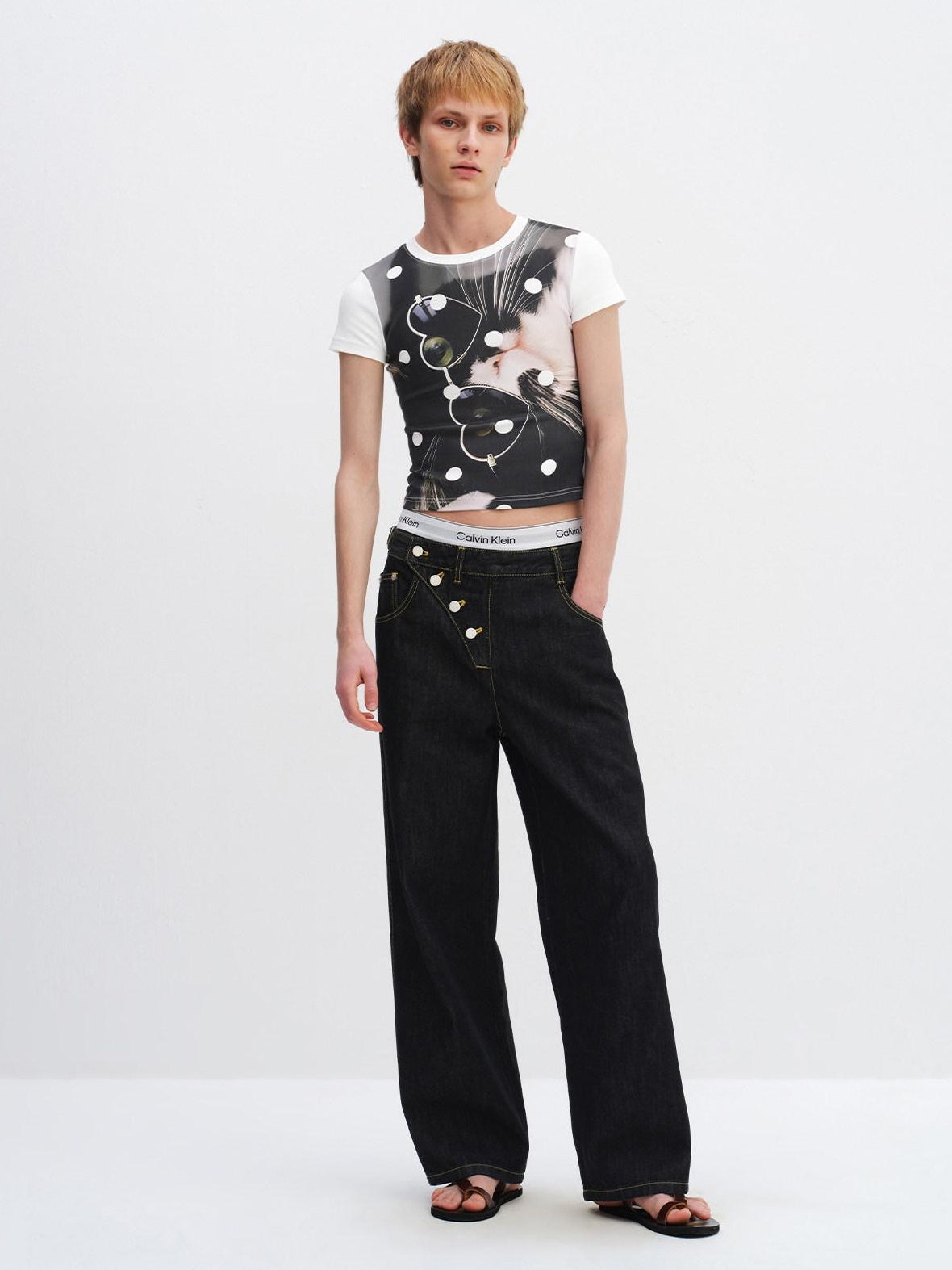 RUN TO THE FUTURE Soft Cotton Stretch Slim Fit Animal Print Short Sleeve Women Casual Crop Tops