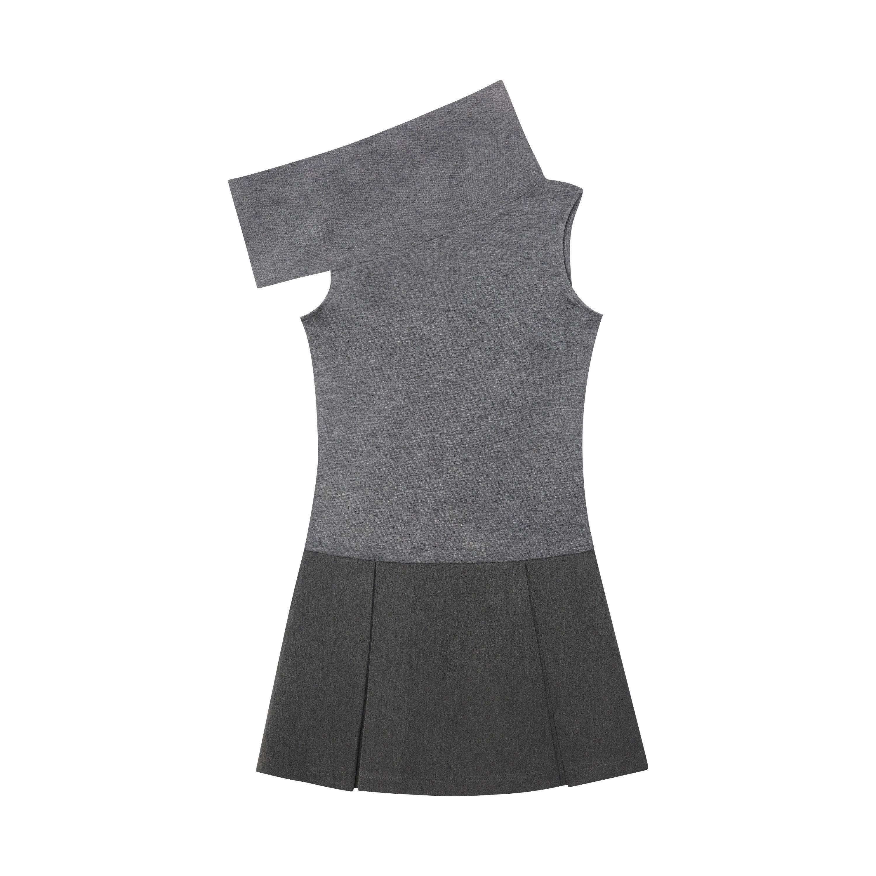 RUN TO THE FUTURE Soft Low Waist Solid A Line Casual Womens Cement Gray Mini Skirts