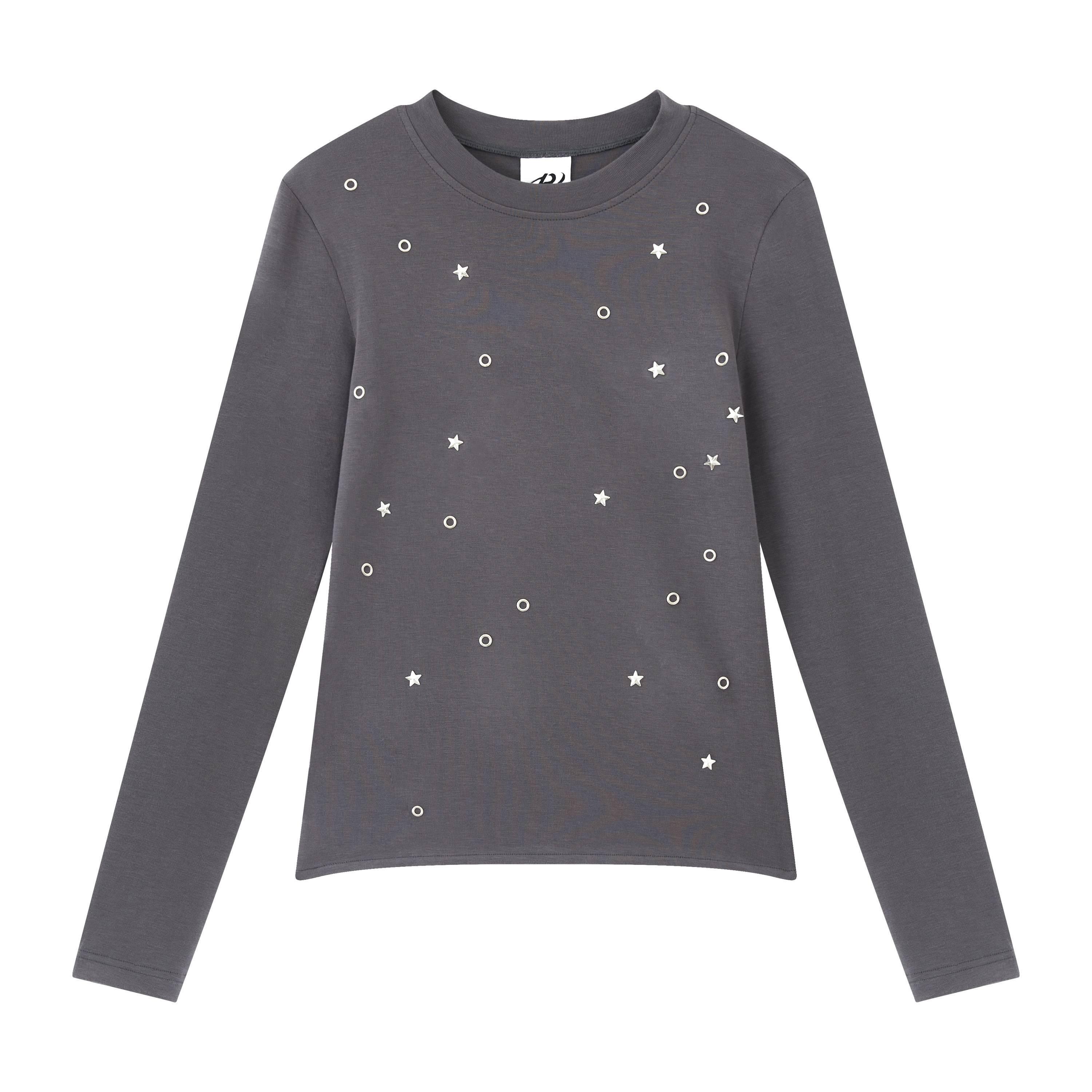 RUN_TO_THE_FUTURE_Soft_Tencel_Slim_Fit_Women_Crew_Neck_Midnight_Blue_Long_Sleeve_T-Shirts_MISSTT