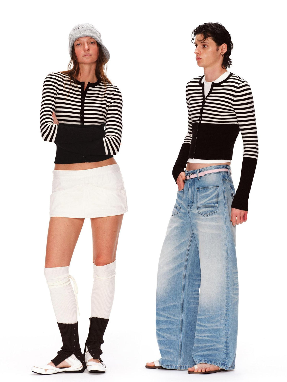 RUN TO THE FUTURE Soft Vintage Slim Fit Colorblock Striped Button Long Sleeve Women Crop Tops