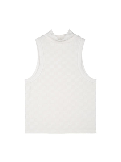 RUN TO THE FUTURE Soft Viscose Asymmetric Original Design Slim Fit Women Beige Tank Tops