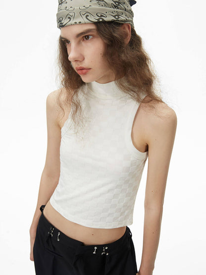 RUN TO THE FUTURE Soft Viscose Asymmetric Original Design Slim Fit Women Beige Tank Tops