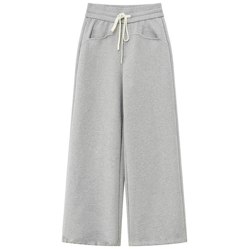 RUN_TO_THE_FUTURE_Solid_Color_Straight_Leg_Drawstring_Cotton_Women&
