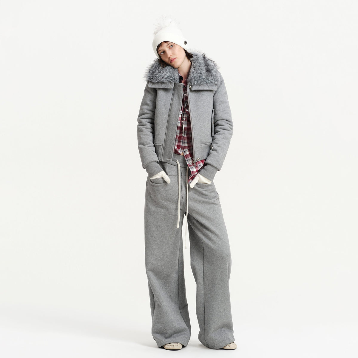 RUN_TO_THE_FUTURE_Solid_Color_Straight_Leg_Drawstring_Cotton_Women&