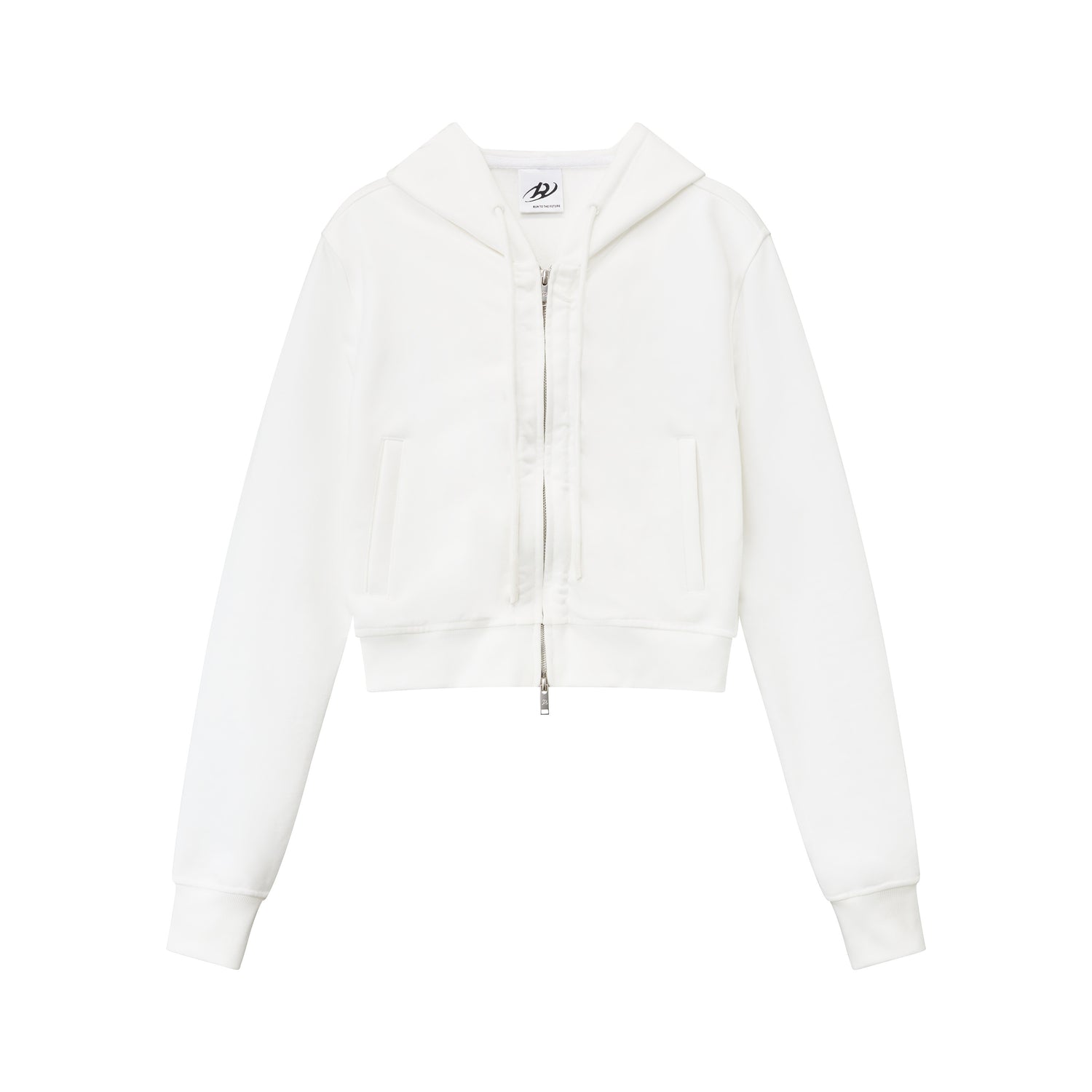 RUN_TO_THE_FUTURE_Solid_Ruched_Zip_Front_Cropped_Hooded_Women&