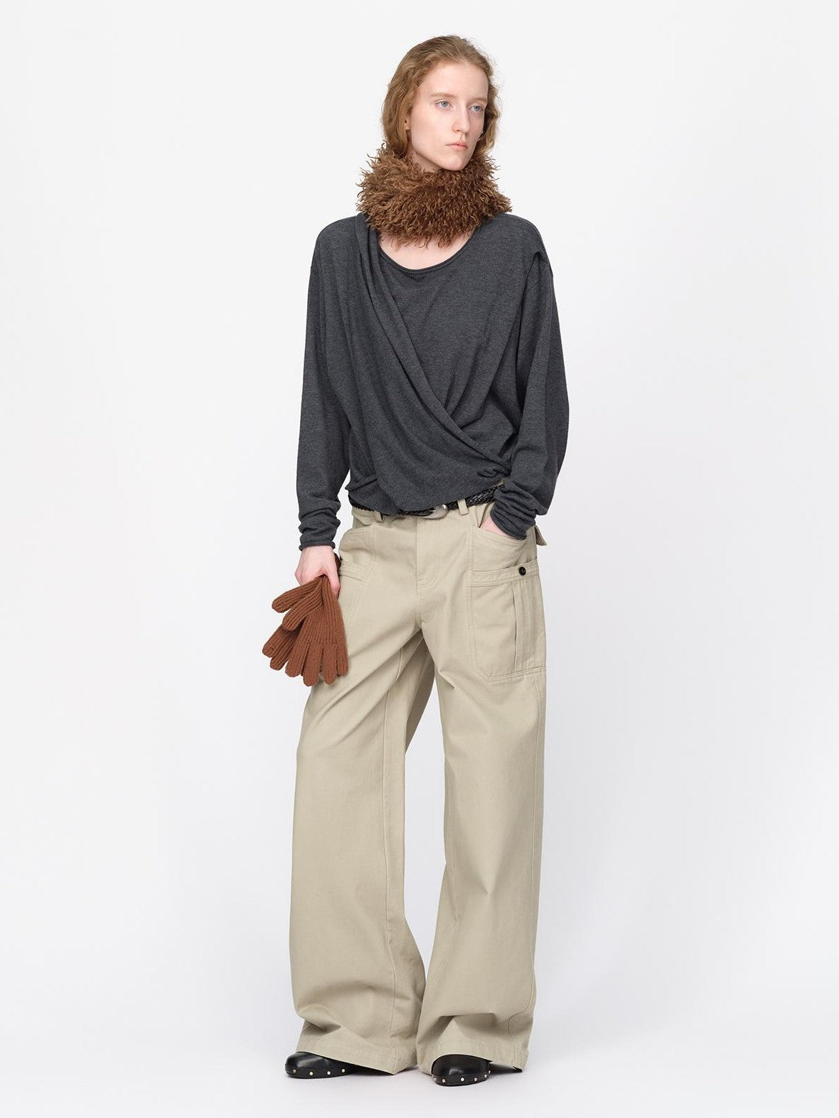 RUN TO THE FUTURE Split Panel Utility Pocket Cotton Women&