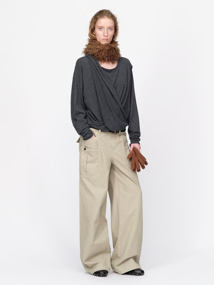 RUN TO THE FUTURE Split Panel Utility Pocket Cotton Women&