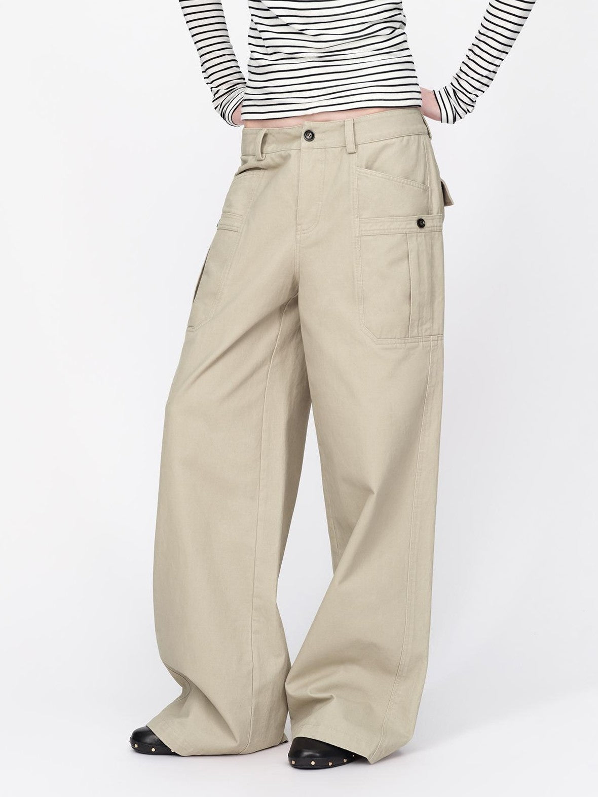 RUN TO THE FUTURE Split Panel Utility Pocket Cotton Women&