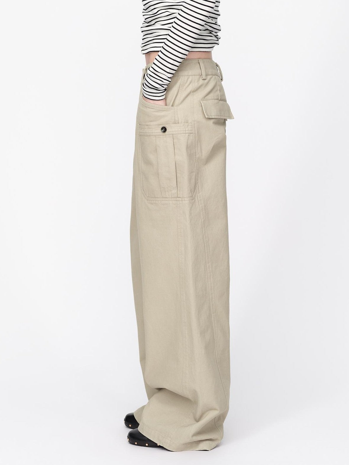 RUN TO THE FUTURE Split Panel Utility Pocket Cotton Women&