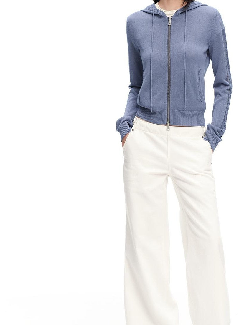 RUN TO THE FUTURE Structured White No Fly Paris Button Low Rise Cotton Women&