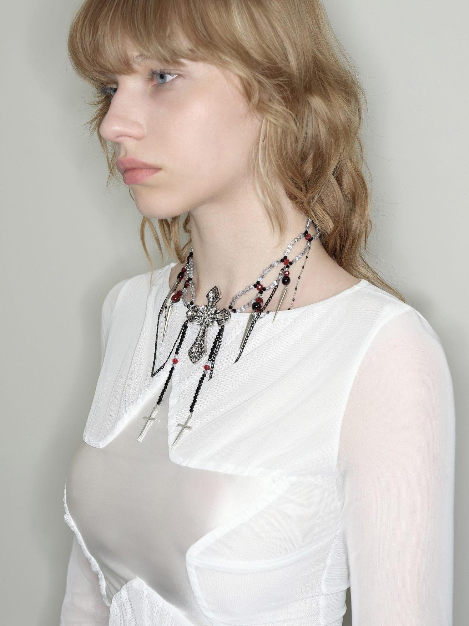 RUN TO THE FUTURE Sweet Punk Original Cross Pendant Women&