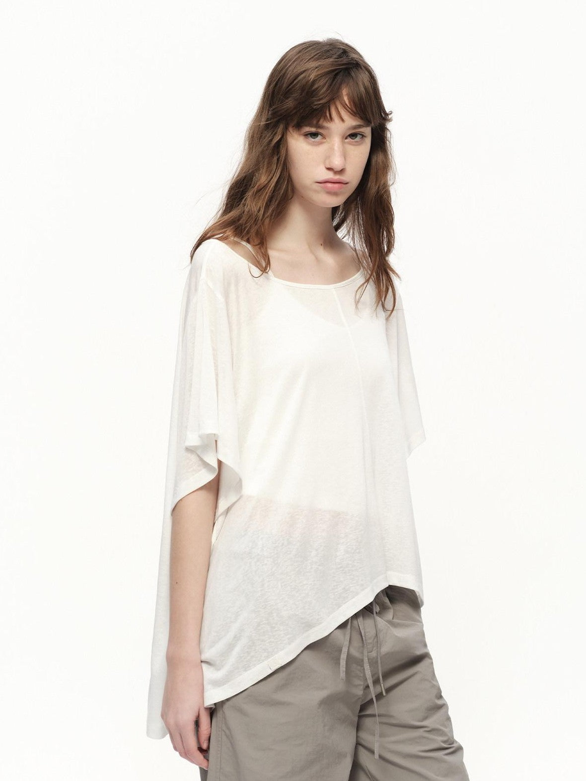 RUN TO THE FUTURE Textured One Shoulder Irregular Hem Loose Women&