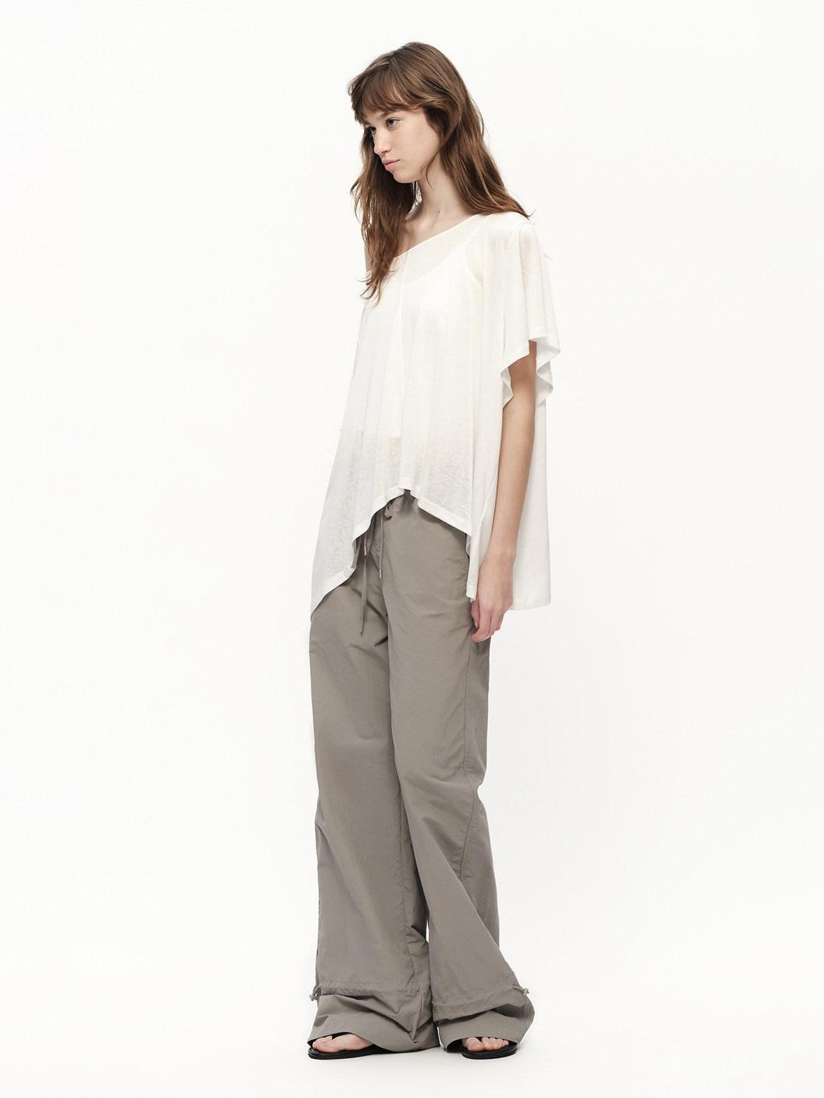 RUN TO THE FUTURE Textured One Shoulder Irregular Hem Loose Women&