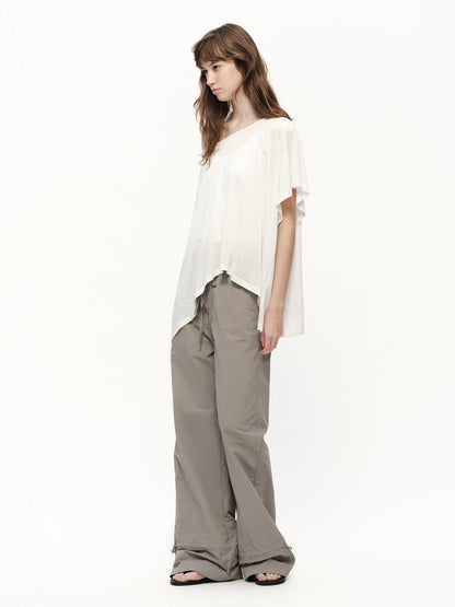 RUN TO THE FUTURE Textured One Shoulder Irregular Hem Loose Women&