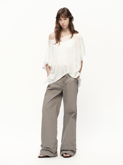 RUN TO THE FUTURE Textured One Shoulder Irregular Hem Loose Women&