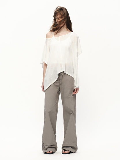 RUN TO THE FUTURE Textured One Shoulder Irregular Hem Loose Women&