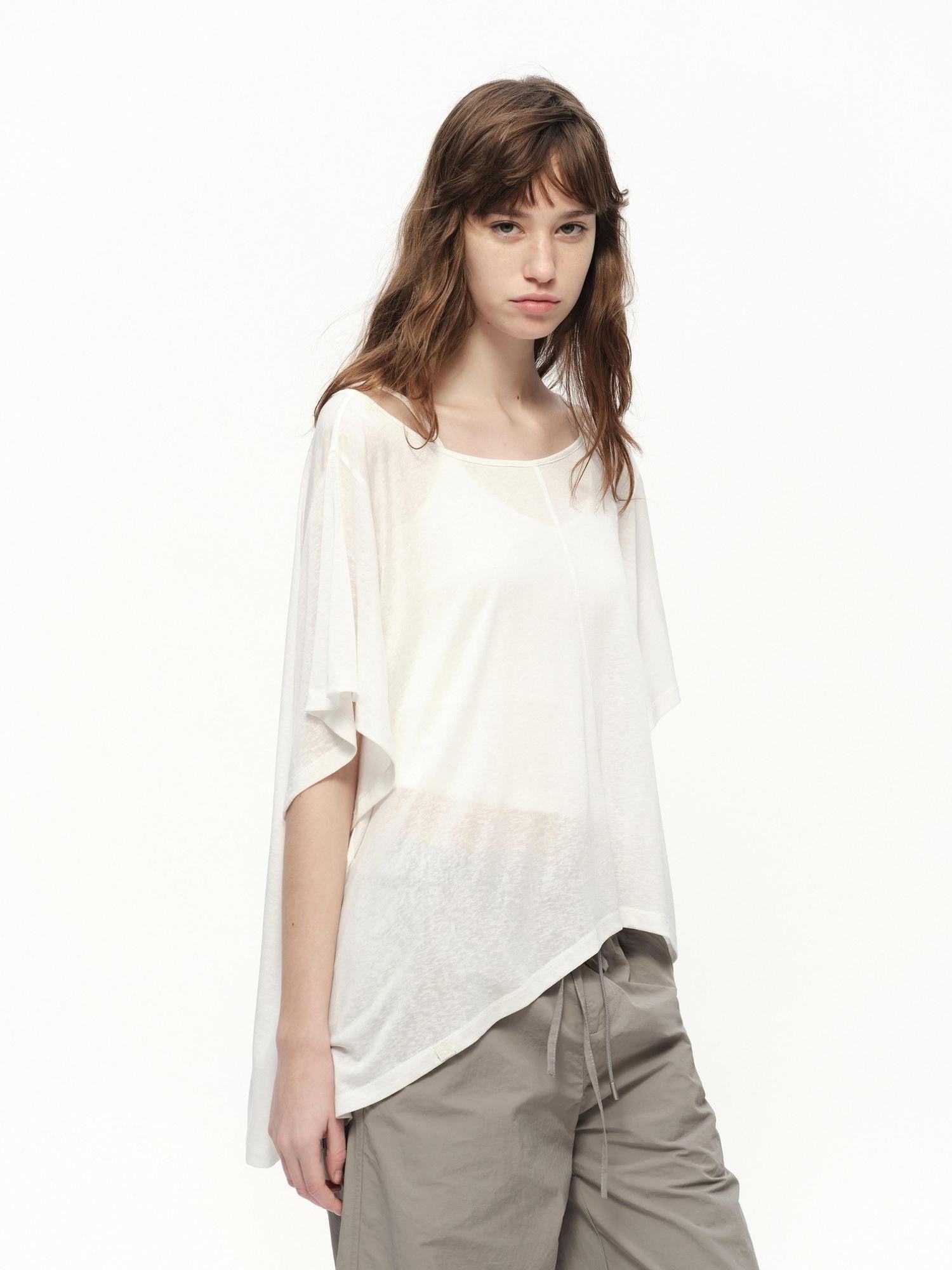 RUN TO THE FUTURE Textured One Shoulder Irregular Hem Loose Women&