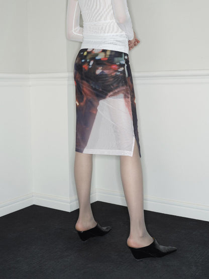 RUN TO THE FUTURE Tie Dye Patchwork Low Waist A Line Loose Street Women Midi Skirts