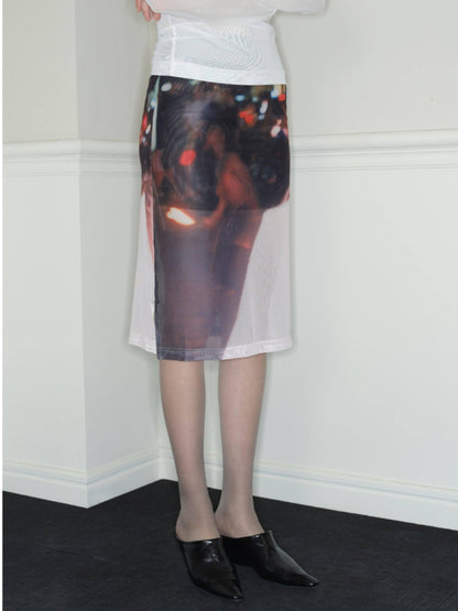 RUN TO THE FUTURE Tie Dye Patchwork Low Waist A Line Loose Street Women Midi Skirts
