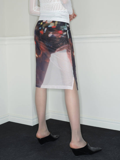 RUN TO THE FUTURE Tie Dye Patchwork Low Waist A Line Loose Street Women Midi Skirts