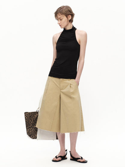 RUN TO THE FUTURE Urban Gray Ruched Halter Mock Neck Slim Women&
