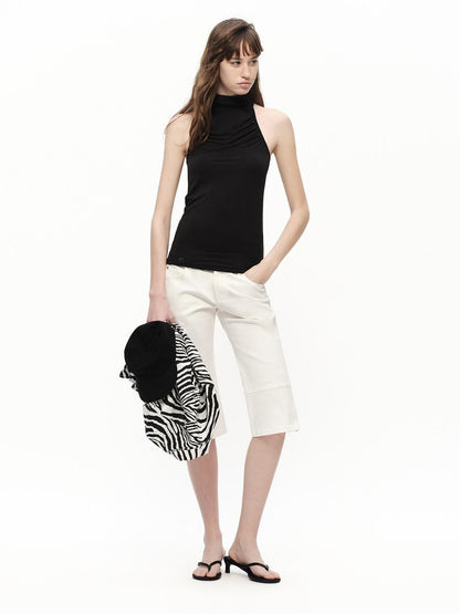 RUN TO THE FUTURE Urban Gray Ruched Halter Mock Neck Slim Women&