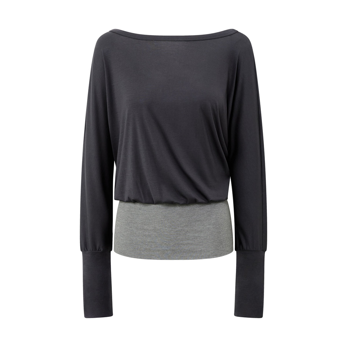 RUN_TO_THE_FUTURE_V-neck_One_Shoulder_Contrast_Trim_Loose_Fit_Lyocell_Women&
