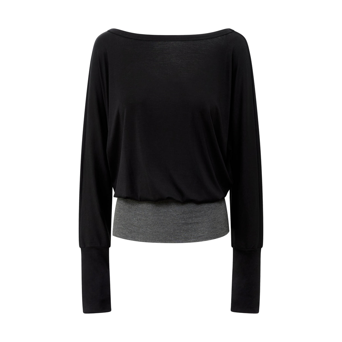RUN_TO_THE_FUTURE_V-neck_One_Shoulder_Contrast_Trim_Loose_Fit_Lyocell_Women&